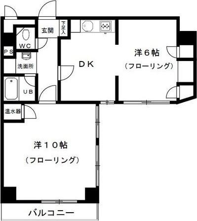 モリダイヤハイツ栄(2LDK/11階)の間取り写真