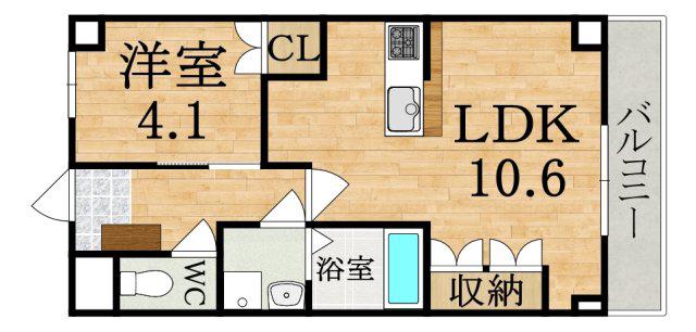 グランシャリオK(1LDK/3階)の間取り写真