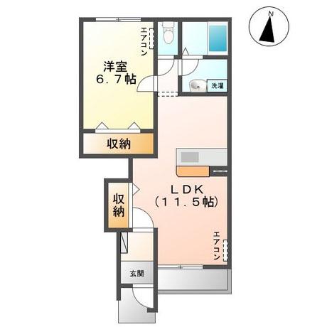 プティ ヴェール A(1LDK/1階)の間取り写真