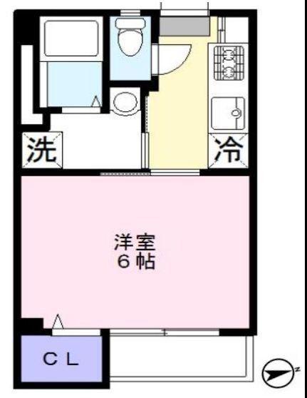 ラ フォンテ高円寺(1K/2階)の間取り写真