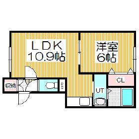 グリシーヌルージュ(1LDK/1階)の間取り写真