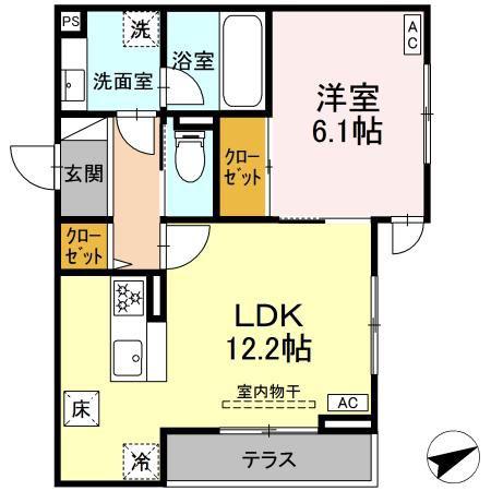 SISU(1LDK/1階)の間取り写真