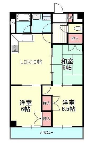 サンガーデンリーガル(3LDK/2階)の間取り写真