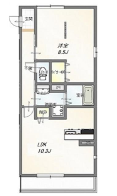 プルミエールIII(1LDK/2階)の間取り写真