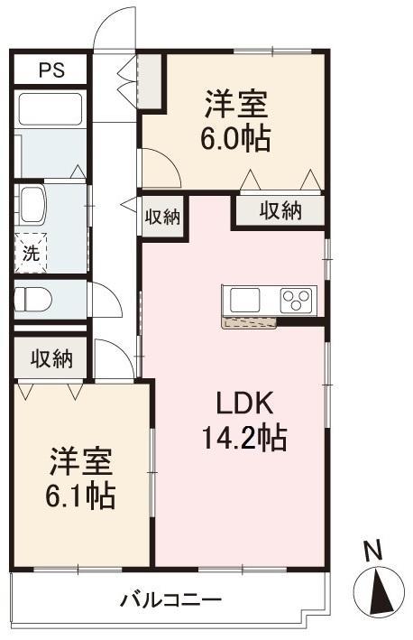 インペリアル・ガーデン(2LDK/1階)の間取り写真