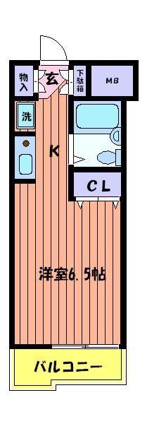 アバクス立川A(1K/3階)の間取り写真
