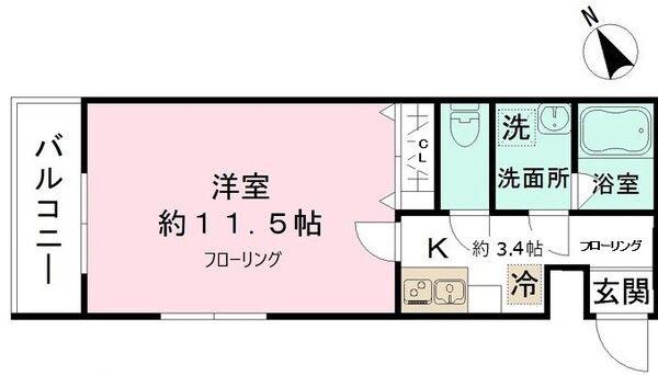 レオ四拾七番館(1K/4階)の間取り写真