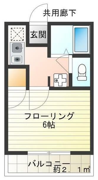 ポールメゾンII(1K/3階)の間取り写真