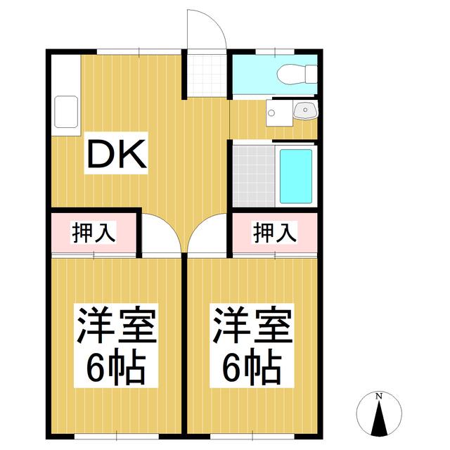 リーベンハイム(2DK/1階)の間取り写真
