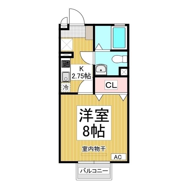 セジュールなつめ(1K/1階)の間取り写真
