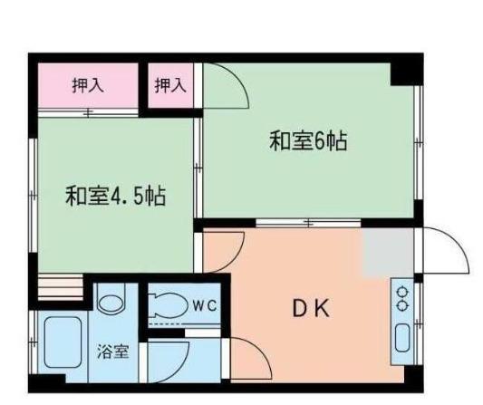 白金ビル(2DK/3階)の間取り写真