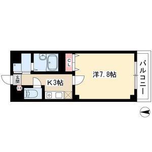 ウエスト井深(1K/1階)の間取り写真