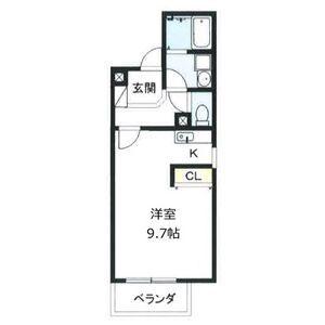 C‐CALME内田橋(ワンルーム/3階)の間取り写真