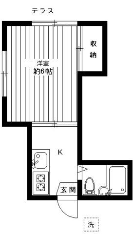 PASTEL南台(1K/1階)の間取り写真