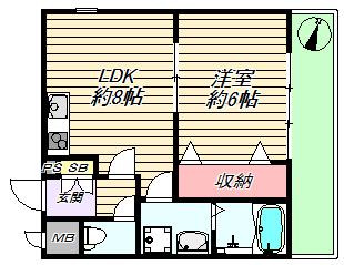 MESSAGE大日町(1LDK/3階)の間取り写真
