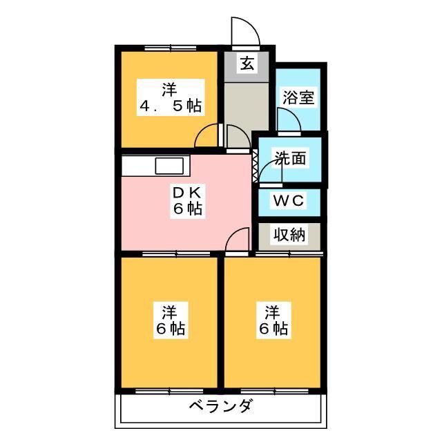グリーンパレス(3DK/2階)の間取り写真