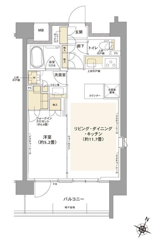 コムレジ赤羽 棟(1LDK/6階)の間取り写真