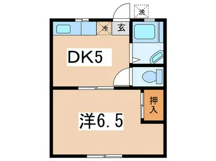 メゾン村松(1DK/1階)の間取り写真