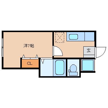 コーポ門(1K/2階)の間取り写真