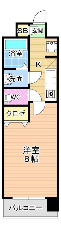 HAMIEL KOKURA(1K/7階)の間取り写真