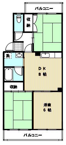 ローゼ鷺沼(3DK/3階)の間取り写真