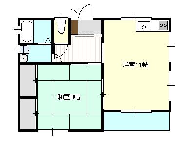 コーポ吉田(1LDK/2階)の間取り写真