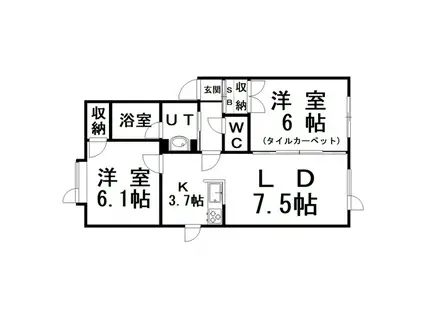 メゾンドテラボ(2LDK/2階)の間取り写真