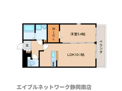 シュール ド コリーヌ(1LDK/1階)の間取り写真