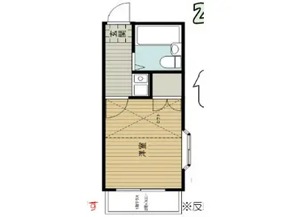 プチコート戸塚(1K/2階)の間取り写真