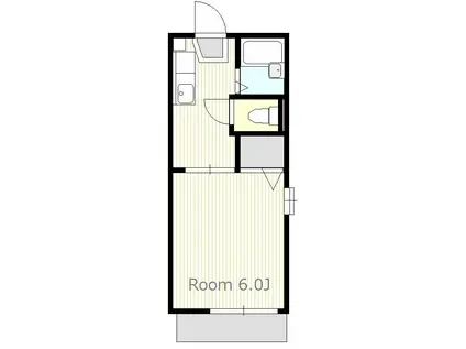 ラミタス相模台(1K/1階)の間取り写真