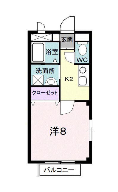 天神ヒルズA(1K/1階)の間取り写真