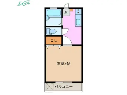 ルーラルハイツIWATA(1K/2階)の間取り写真