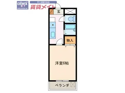 パルテンザ松阪Ⅰ(1K/1階)の間取り写真