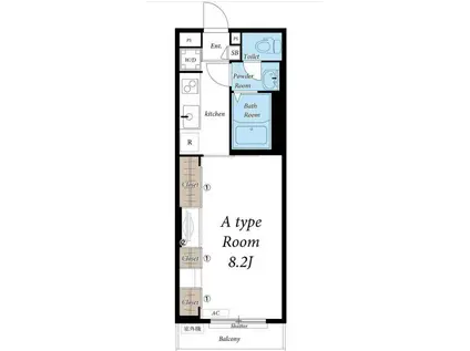 リブリ西平山(1K/1階)の間取り写真