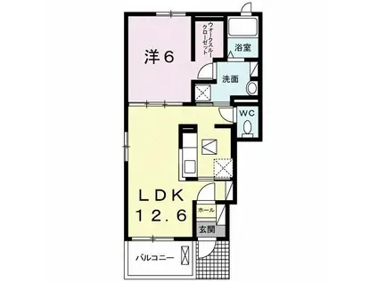 ブリエI(1LDK/1階)の間取り写真