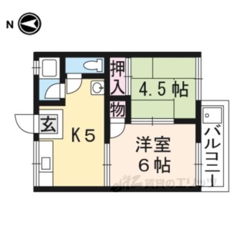 メゾン芝(2DK/2階)の間取り写真