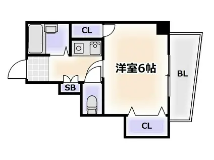 ルミナス難波(1K/5階)の間取り写真