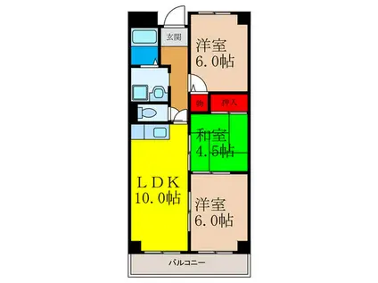 メゾンさつき(3LDK/3階)の間取り写真