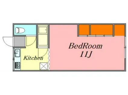 平荘(1K/2階)の間取り写真