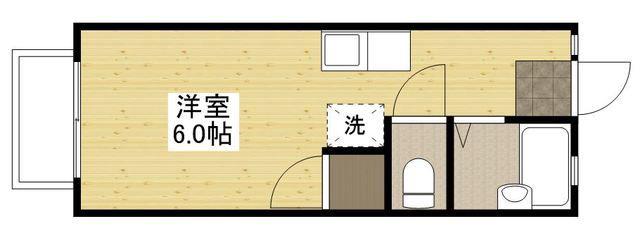 ヴィラ西町(1K/2階)の間取り写真
