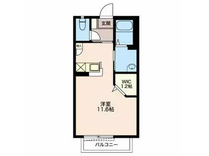 フォレストパレス(ワンルーム/2階)の間取り写真