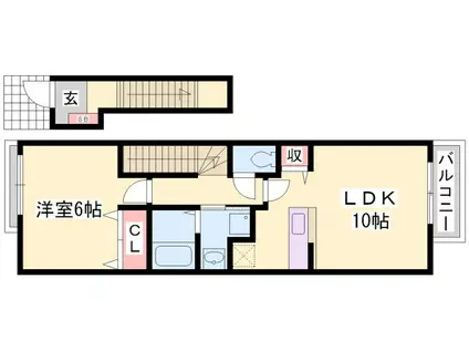 ワイズヴィラII(1LDK/2階)の間取り写真