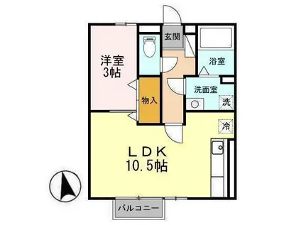 セジュールSE秀A(1LDK/1階)の間取り写真