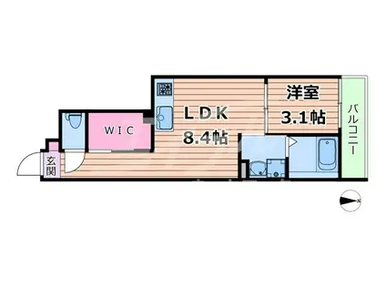 S-MOVE大阪鶴見(1LDK/2階)の間取り写真
