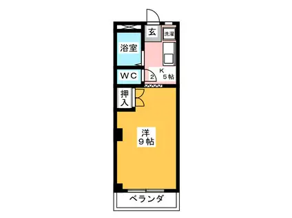 シャトルI(1K/3階)の間取り写真