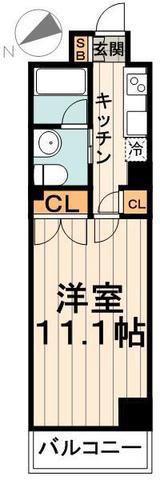 プラティーク清澄白河(1K/3階)の間取り写真