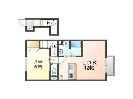 DーROOM高良(1LDK/2階)の間取り写真