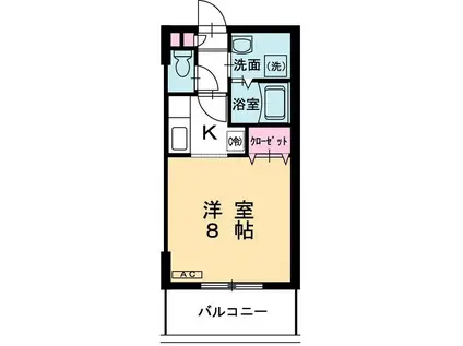 メイプルコート館坂(1K/1階)の間取り写真