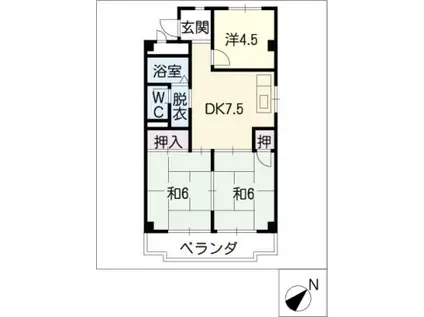 ハイシティー第一砦(3DK/3階)の間取り写真