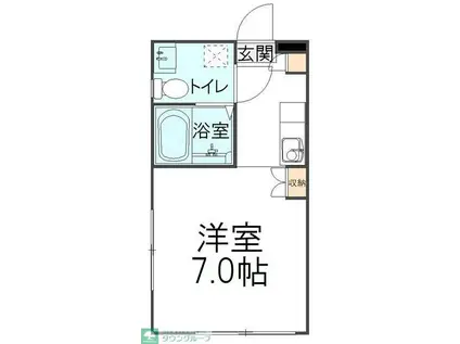 オーバル柏(ワンルーム/B1階)の間取り写真